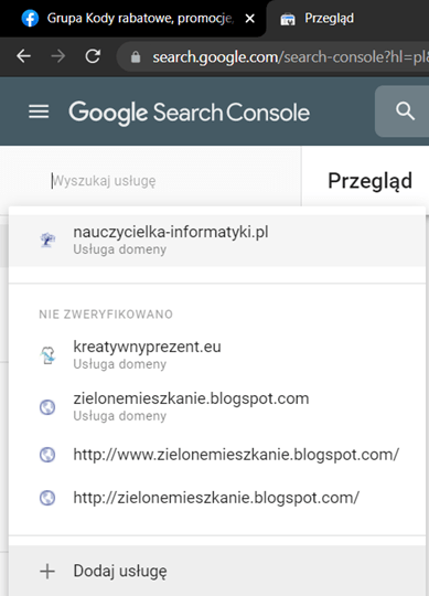 Search Console dodaj
